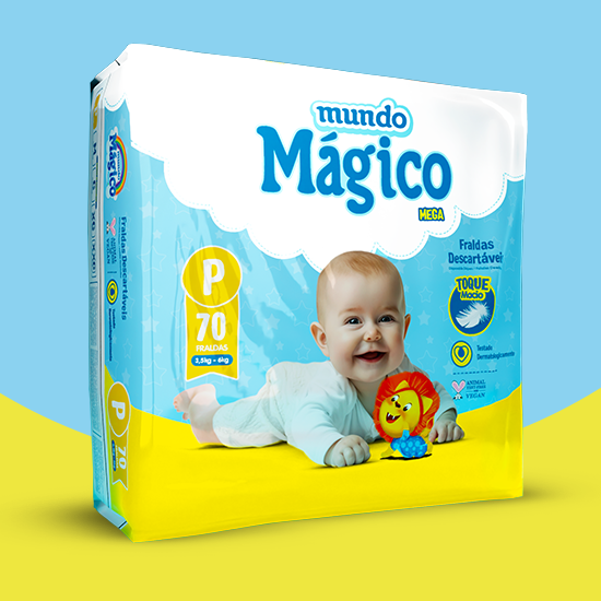 Fralda Descartável Mundo Mágico Mega